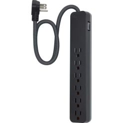 6-Outlet Surge Protector with 2 ft Braided Extension Cord